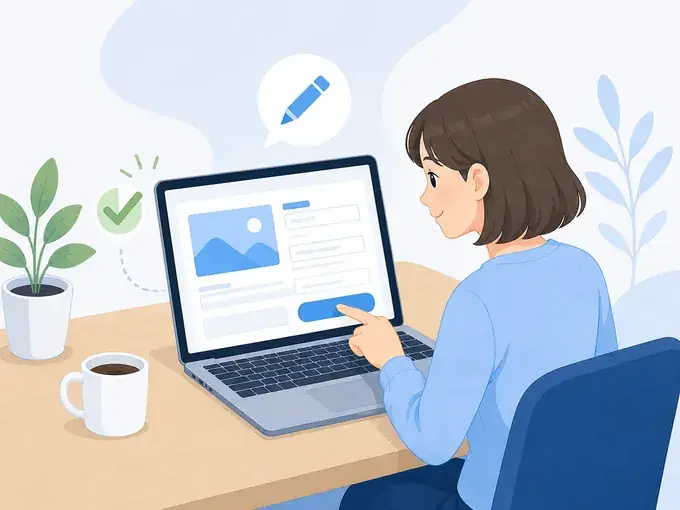 パソコンからお知らせ記事を作成・公開するイメージ